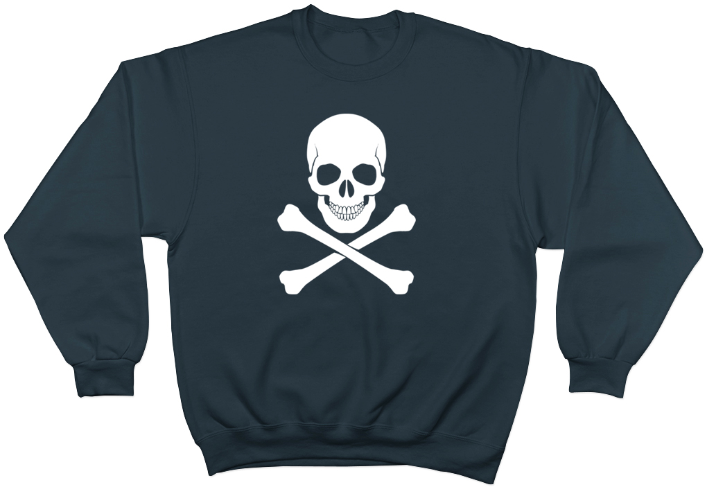 Skull and Crossbones Gothic Unisex Mens Womens Ladies Jumper Sweatshirt ...